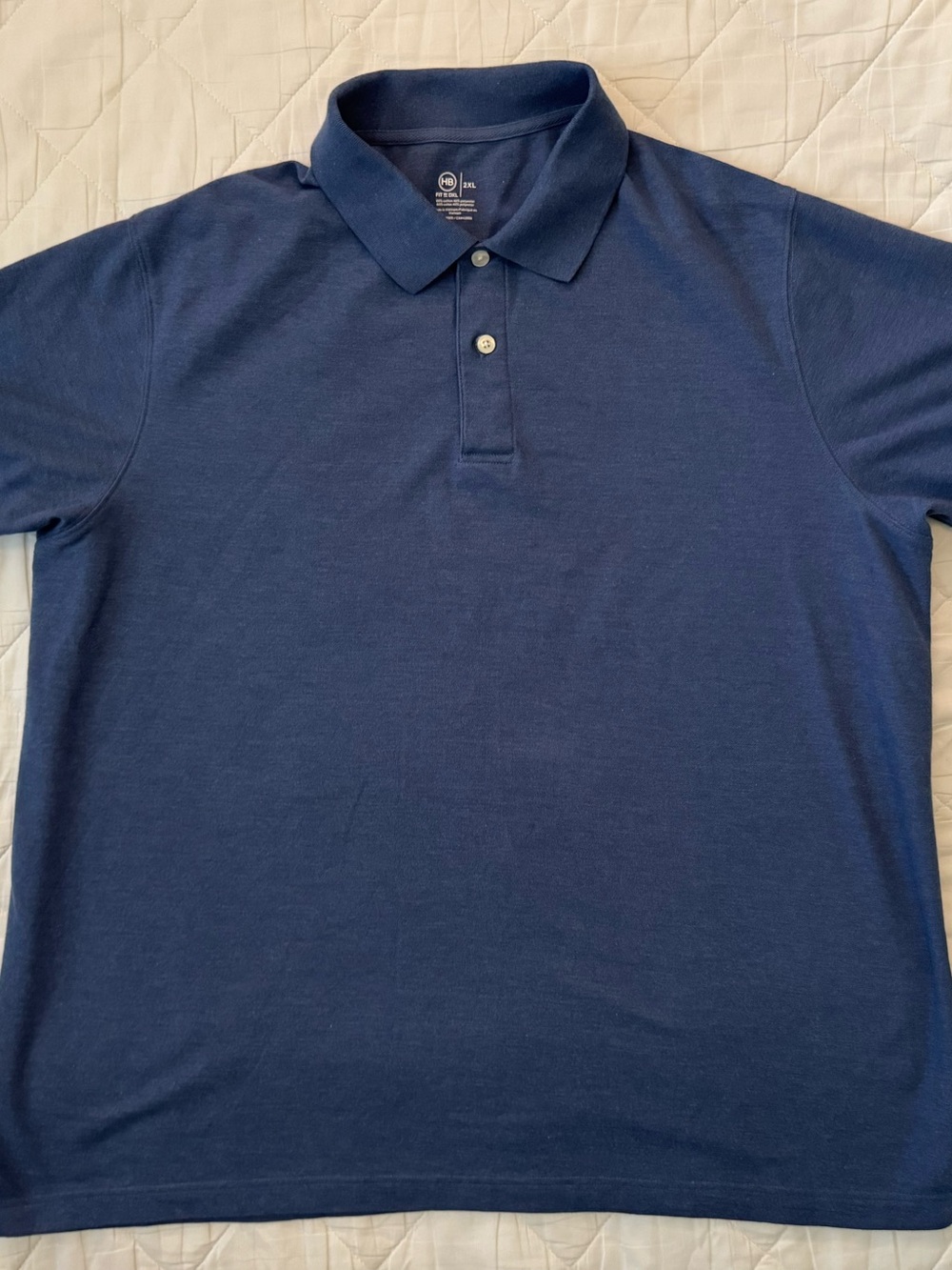 Men's Classic Navy Polo Shirt with Two-Button Placket